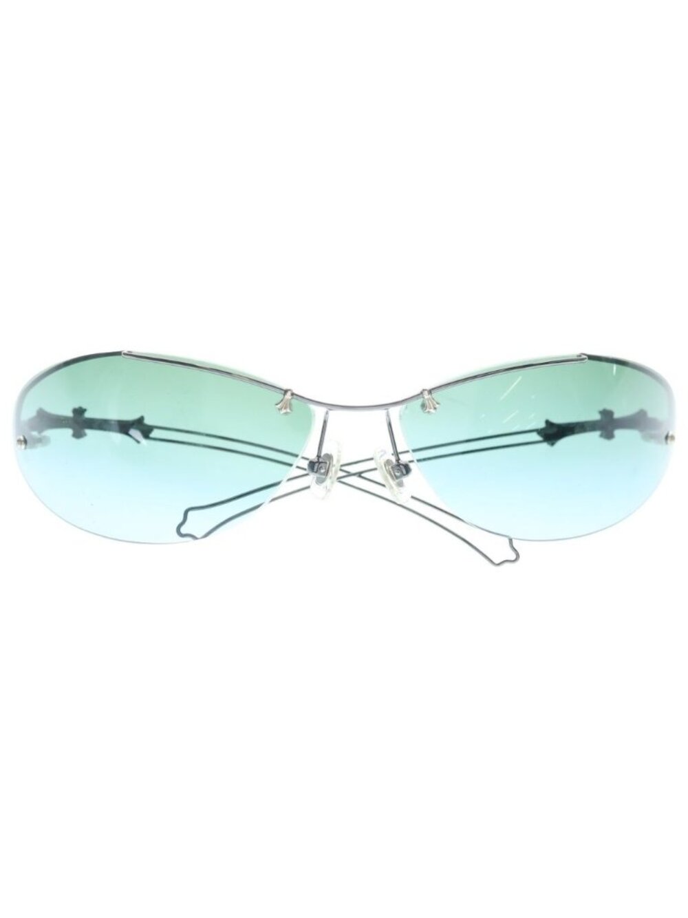 Chrome Hearts Drag Pipe CH Cross Crosstail Sunglasses Silver Eyewear